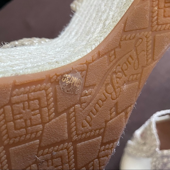 Lucky Brand Lainey Espadrille Gold Braided Wedge 9 - Picture 8 of 9